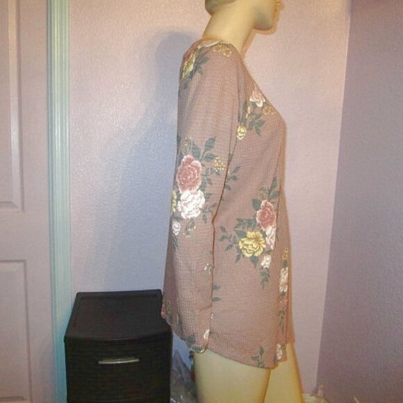 Torrid Waffle Knit Henley Top Size 1X Lace Thermal V-Neck Tunic Cottagecore Boho - Picture 6 of 11